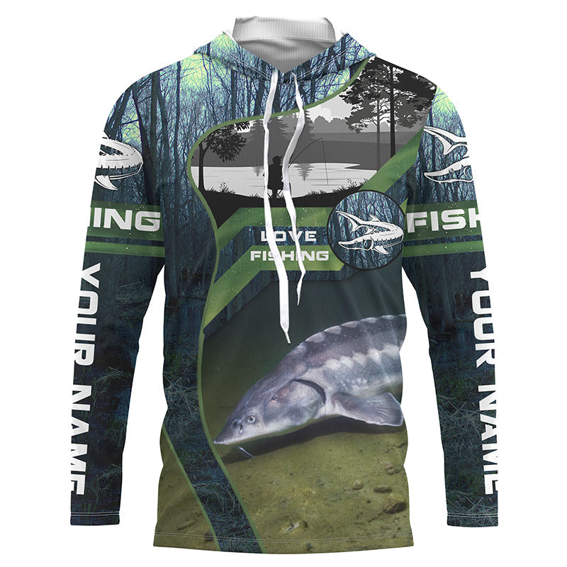 Sturgeon Fishing Custom Long Sleeve Fishing, Lake Sturgeon Fish