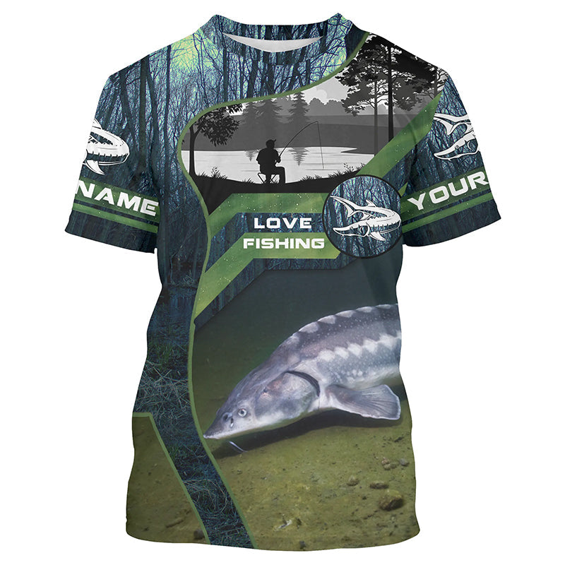 Sturgeon Fishing Custom Long Sleeve Fishing, Lake Sturgeon Fish