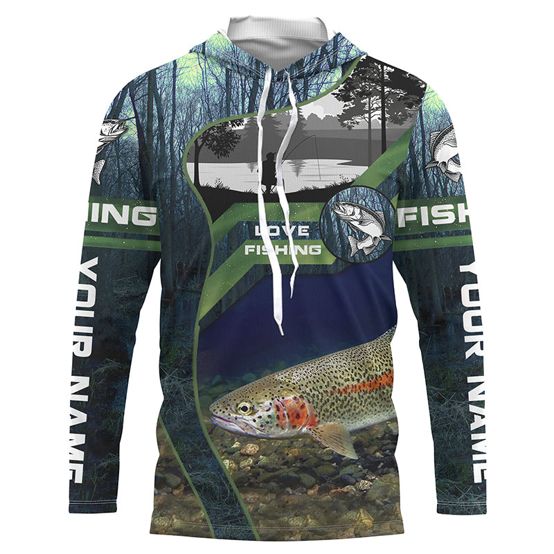 Rainbow Trout Custom Long Sleeve Performance Fishing, Steelhead Fishing