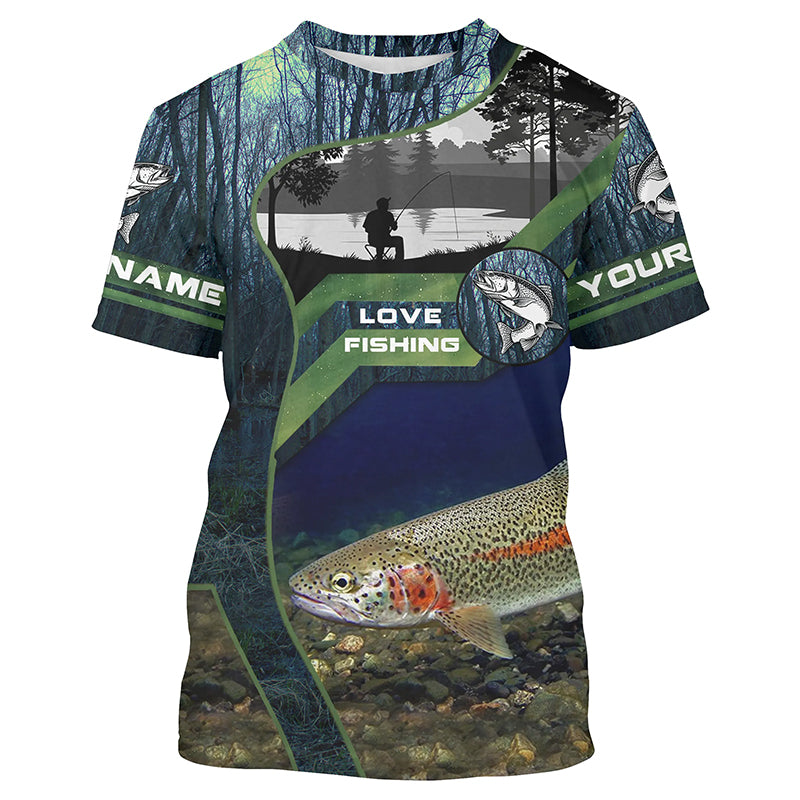 Rainbow Trout Custom Long Sleeve Performance Fishing, Steelhead Fishing
