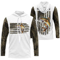 Personalized American Flag Walleye Long Sleeve Fishing Camo, Patriotic Walleye Fishing