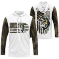 Personalized American Flag Bass Long Sleeve Fishing Camo, Patriotic Bass Fishing