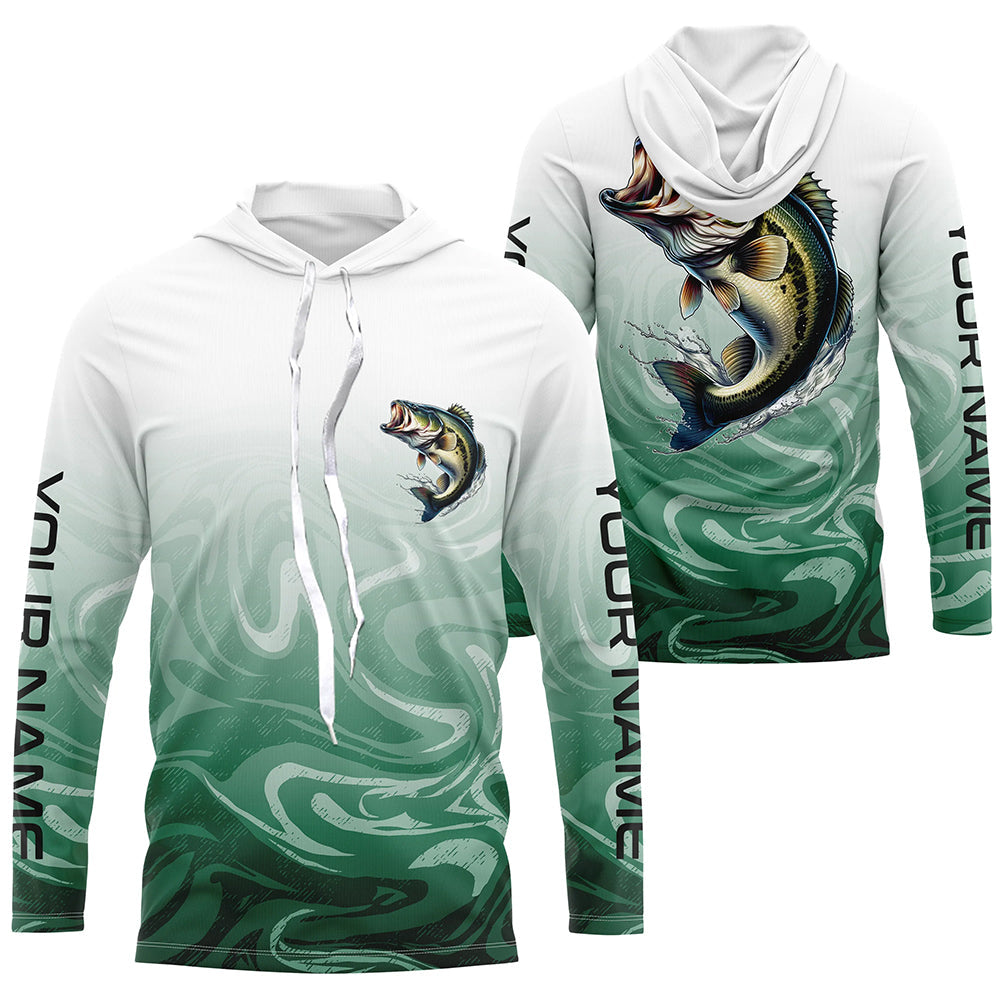 Custom Largemouth Bass Long Sleveeve Tournament Camo Fishing, Bass Fishing