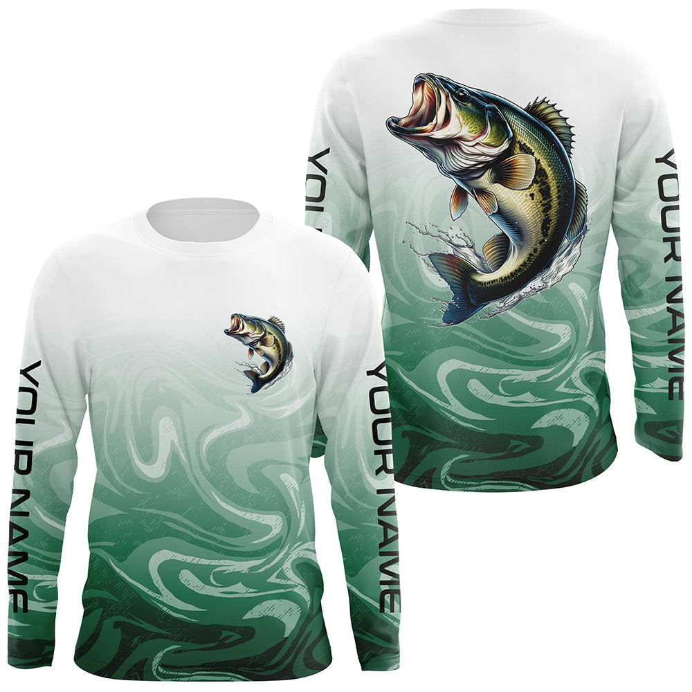 Custom Largemouth Bass Long Sleveeve Tournament Camo Fishing, Bass Fishing