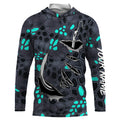 Fishing camo Fish hook Custom Long sleeve performance Fishing, blue camo Fishing