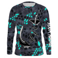 Fishing camo Fish hook Custom Long sleeve performance Fishing, blue camo Fishing