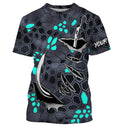 Fishing camo Fish hook Custom Long sleeve performance Fishing, blue camo Fishing