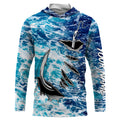 Fishing camo Fish hook Custom Long sleeve performance Fishing, sea waves camo Fishing