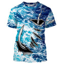 Fishing camo Fish hook Custom Long sleeve performance Fishing, sea waves camo Fishing
