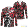 Custom Red Camouflage Catfish Fish Reaper Tournament Fishing T-Shirts