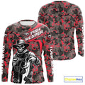 Custom Red Camouflage Catfish Fish Reaper Tournament Fishing T-Shirts