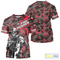Custom Red Camouflage Catfish Fish Reaper Tournament Fishing T-Shirts