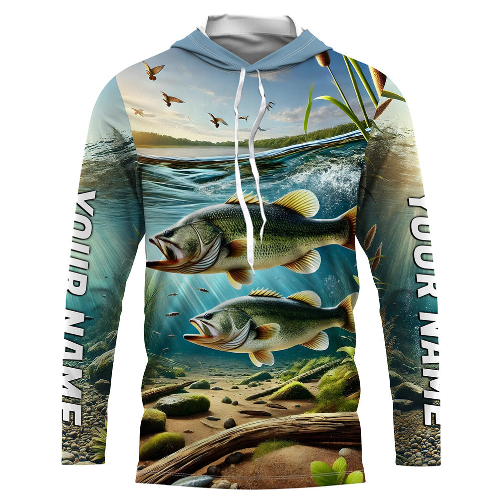 Custom Largemouth Bass Long Sleeve Fishing, Bass Fishing Tournament