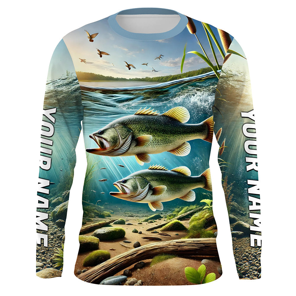Custom Largemouth Bass Long Sleeve Fishing, Bass Fishing Tournament