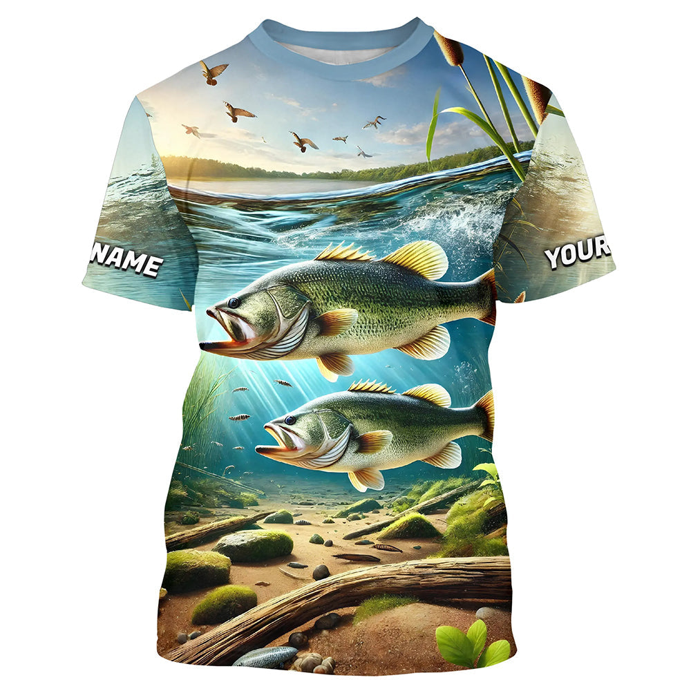 Custom Largemouth Bass Long Sleeve Fishing, Bass Fishing Tournament