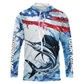 Personalized American Flag Sailfish Fishing, Patriotic Sailfish Long Sleeve Fishing