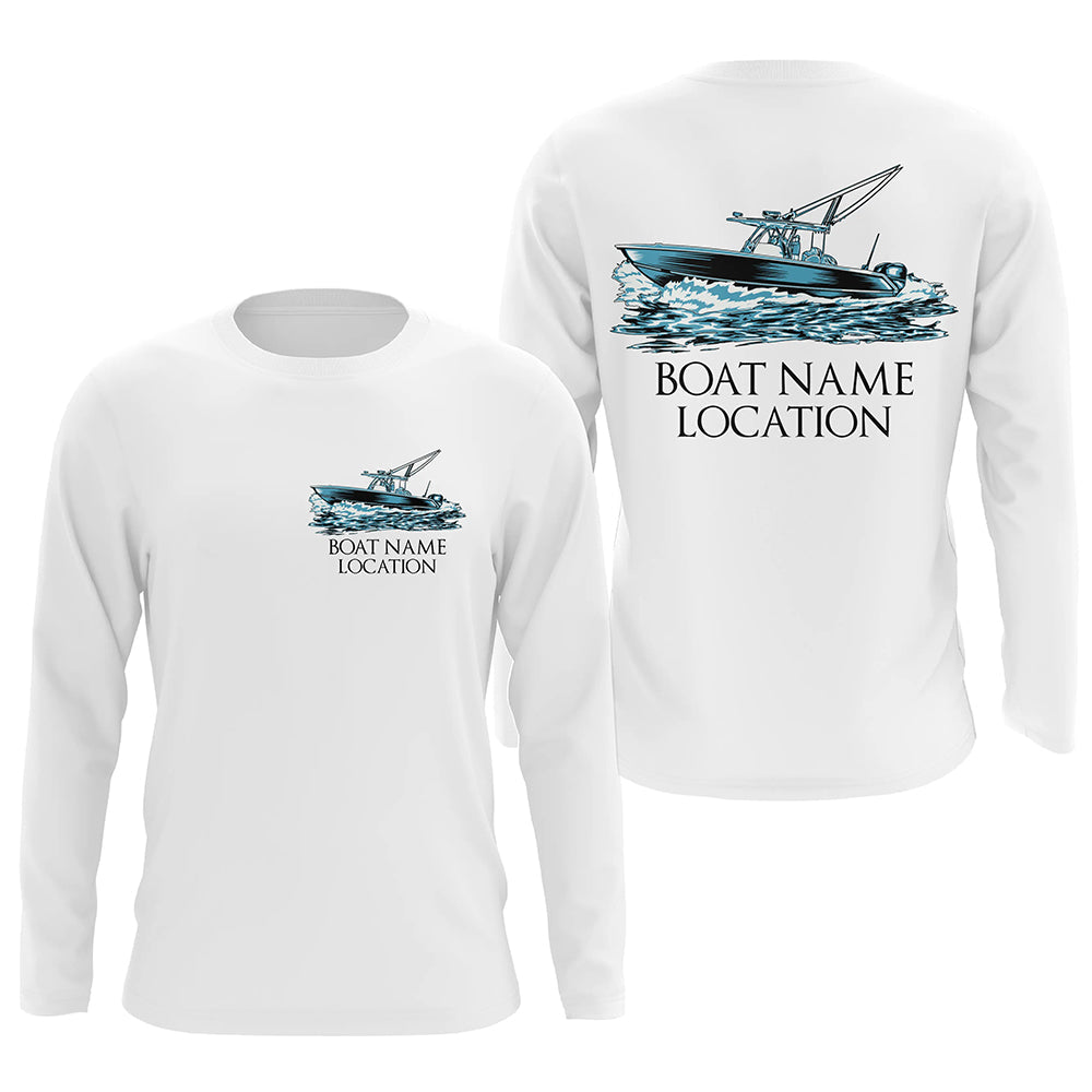 Custom Fishing Boat Name Long Sleeve Fishing, Personalized Fisher Boats