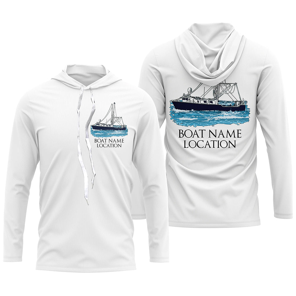 Custom Fishing Boat Name Long Sleeve Fishing, Personalized Fisher Boats