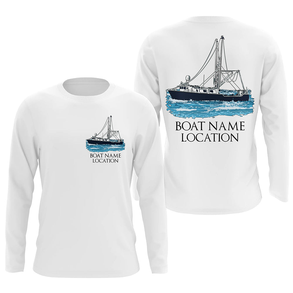 Custom Fishing Boat Name Long Sleeve Fishing, Personalized Fisher Boats