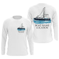 Custom Fishing Boat Name Long Sleeve Fishing, Personalized Fisher Boats