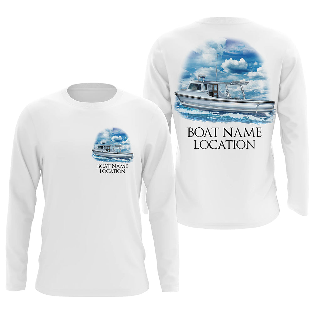 Custom Fishing Boat Name Long Sleeve Fishing, Personalized Fisher Boats
