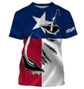 TX Fishing 3D Fish Hook Texas Flag UV protection custom long sleeves personalized fishing apparel gifts IPH1891