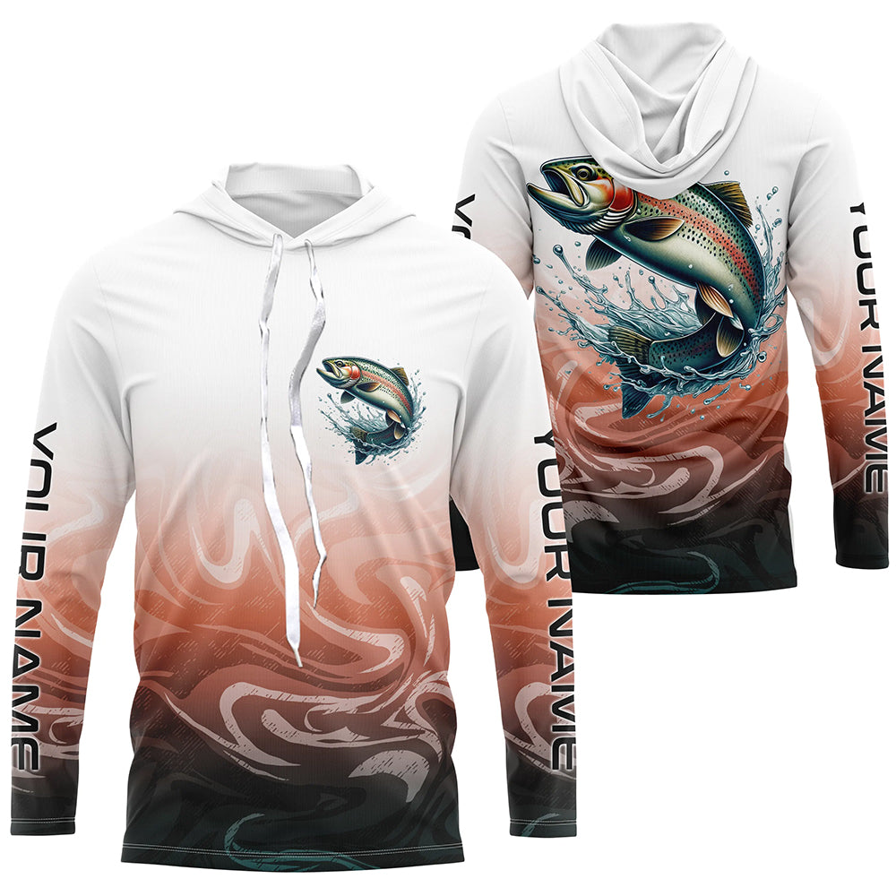 Rainbow Trout Fishing Long Sleeve Tournament, Custom Trout Fly Fishing Apparel