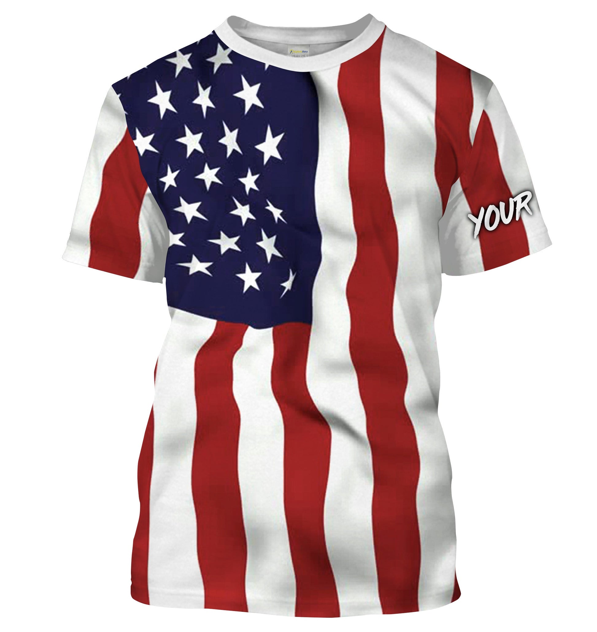 Personalized 3D American Flag Patriotic Long Sleeve performance, UV Protection