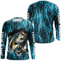 Largemouth Bass Fishing Custom Long Sleeve Tournament, Bass Fishing | Blue Camo