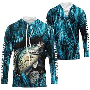 Crappie Fishing Custom Long Sleeve Tournament, Crappie Fishing | Blue Camo