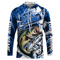 Personalized Largemouth Bass Long Sleeve Performance Fishing, Bass Fishing | Blue Camo