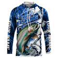 Custom Rainbow Trout Long Sleeve Performance Fishing, Trout Fly Fishing | Blue Camo