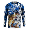Personalized Walleye Long Sleeve Performance Fishing, Walleye Fishing | Blue Camo