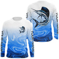 Sailfish Fishing Custom Long Sleeve, Sailfish Saltwater Fishing Apparel | Blue Camo