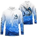 Marlin Fishing Custom Long Sleeve Performance, Marlin Saltwater Fishing Apparel | Blue Camo