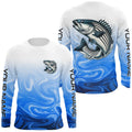 Striped Bass Fishing Custom Long Sleeve, Striper Saltwater Fishing Apparel | Blue Camo