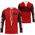 Red Camo US Flag Largemouth Bass Custom Patrotic Fishing T-Shirts, Bass Fishing