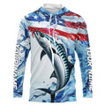 Custom Water American Flag King Mackerel Long Sleeve Fishing, Kingfish Team Fishing