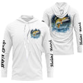 Watercolor Walleye Fishing Custom Long Sleeve Fishing, Walleye Tournament Fishing