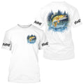 Watercolor Walleye Fishing Custom Long Sleeve Fishing, Walleye Tournament Fishing