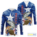 Custom Texas Slam Redish, Trout,Flounder Long Sleeve Hooded Performance Sun Protection Fishing