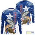 Custom Texas Slam Redish, Trout,Flounder Long Sleeve Hooded Performance Sun Protection Fishing