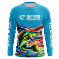 Custom US Flag Largemouth Bass Long Sleeve Hooded Tournament Fishing, Patriotic Bass