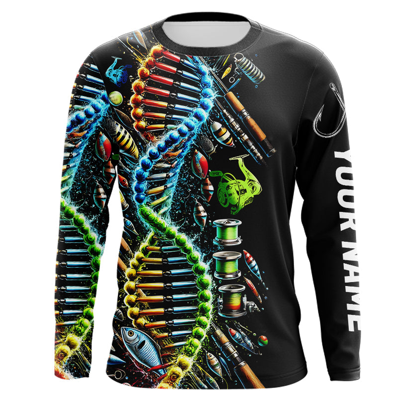 Colorful Fishing DNA Fishing Tools Custom Long Sleeve Hooded Tournament Fishing