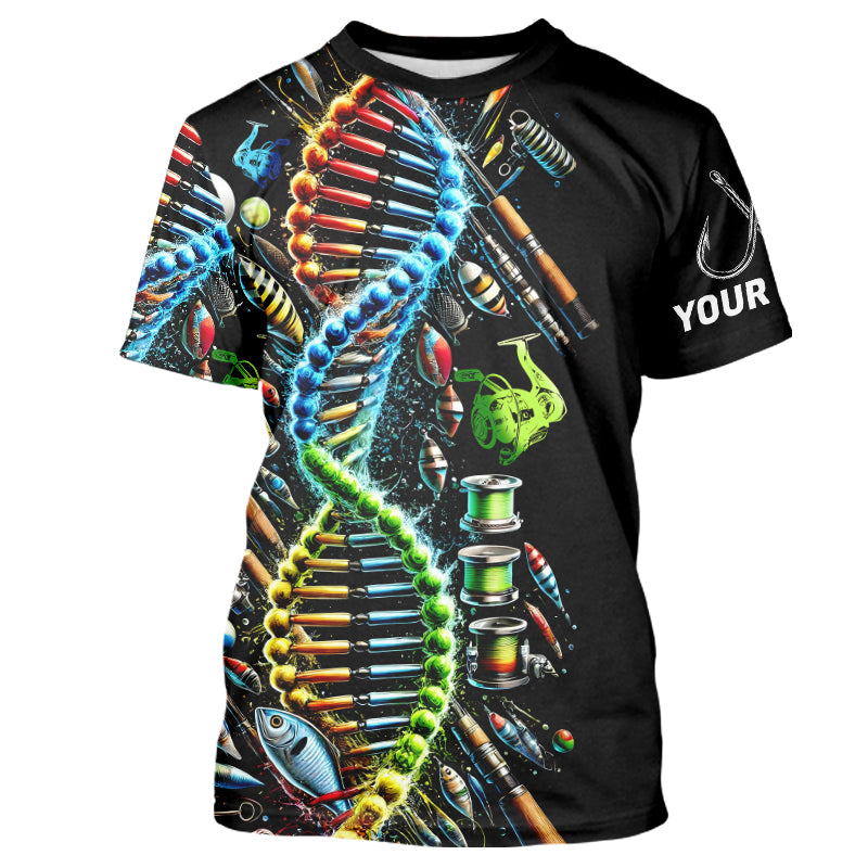 Colorful Fishing DNA Fishing Tools Custom Long Sleeve Hooded Tournament Fishing