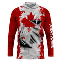 Personalized Canada flag Fish hook long sleeve performance Fishing, Canada fishing