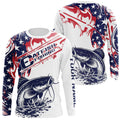 Custom American Flag Catfish Long Sleeve Fishing, Patriotic Catfish Fishing