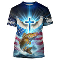 Custom Faith Walleye Patriotic Long Sleeve Tournament Fishing, US Fishing