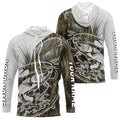 Custom Trout Fly Fishing Camo Long Sleeve Hooded Fishing, Fly Bait Trout Flyfishing