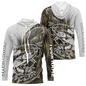 Custom Trout Fly Fishing Camo Long Sleeve Hooded Fishing, Fly Bait Trout Flyfishing